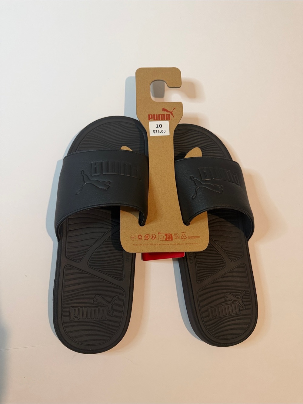 Puma Black Slip-On Slide Sandals